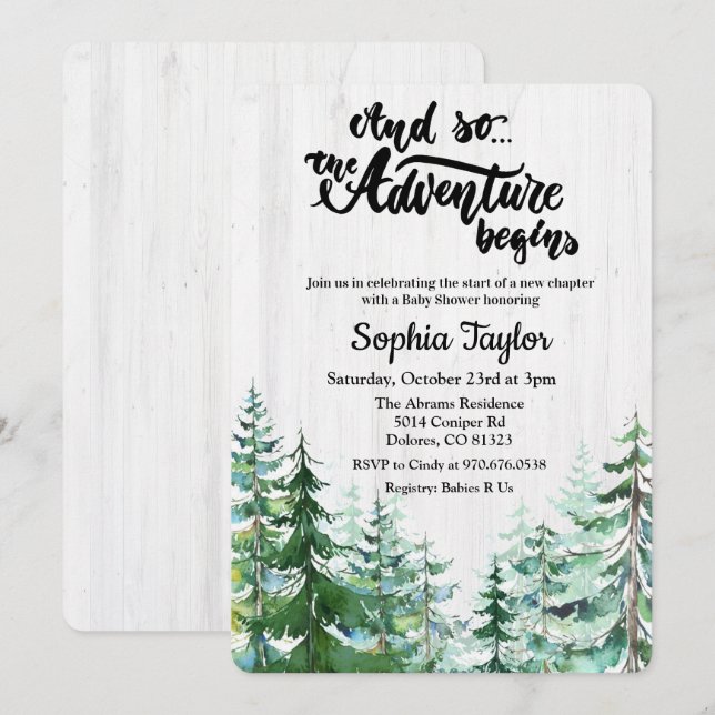 Das Abenteuer beginnt mit der Einladung zur Kinder (Vorne/Hinten)