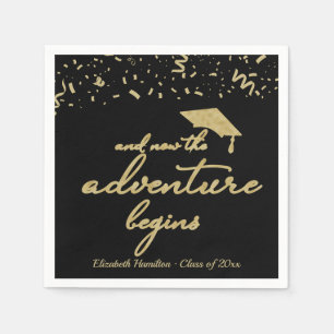 Das Abenteuer beginnt mit der Gold Foil Graduation Serviette