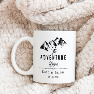 Das Abenteuer beginnt Rustikale Hochzeitsstimmun Kaffeetasse