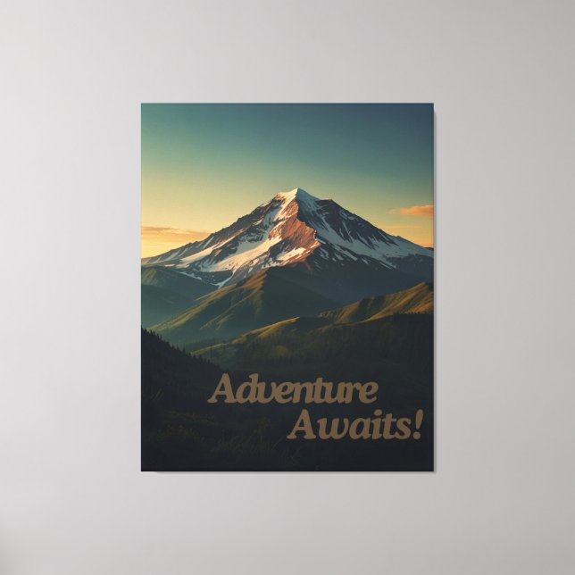 Das Abenteuer erwartet das Design der Wandkunst Leinwanddruck (Vorderseite)