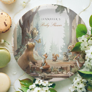 Das Abenteuer erwartet die Woodland Baby Dusche Pappteller