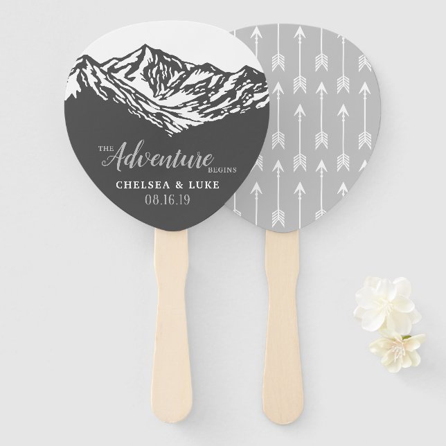 Das Abenteuer fängt die Hochzeit der Berge an Fächer (Vorne und Hinten)