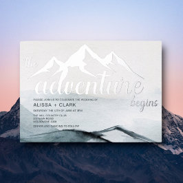 Das Abenteuer fängt die Hochzeit der Berge an Folieneinladung