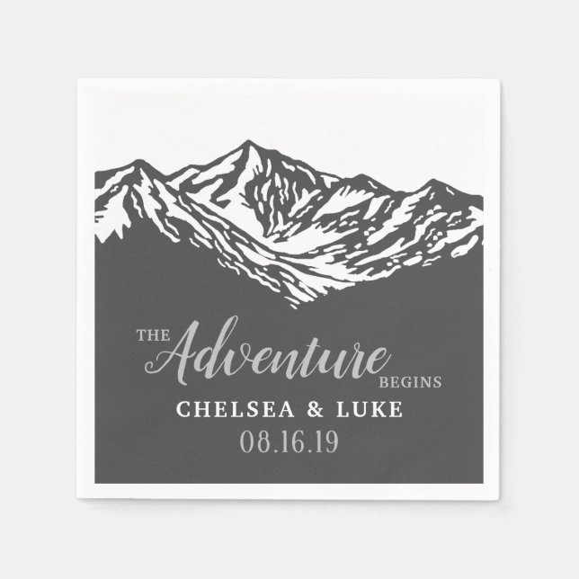 Das Abenteuer fängt die Hochzeit der Berge an Serviette (Vorderseite)