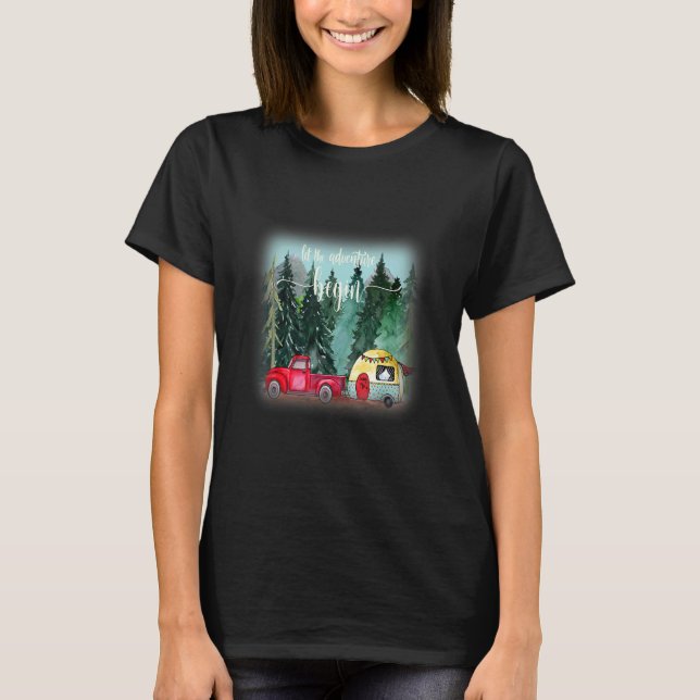 Das Abenteuer lasse glücklichen Camper in Caravan T-Shirt (Vorderseite)