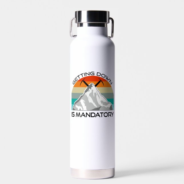 Das Absteigen ist ein obligatorisches Bergsteigen Trinkflasche (Vorne)
