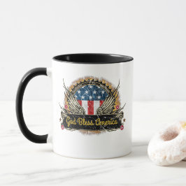 Das Abzeichen "Gott segle America Eagle Flag" Tasse