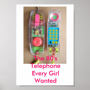 Das Achtzigerjahre Telefon-Plakat Poster