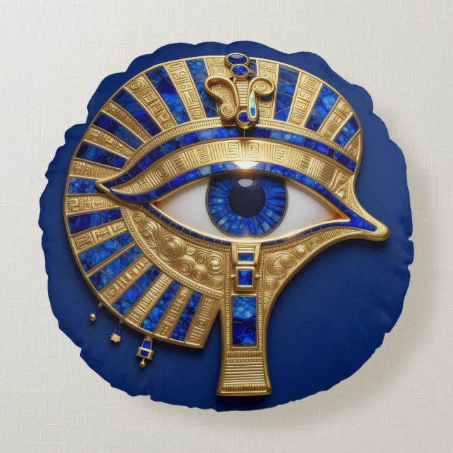 Das Ägyptische Auge´8 Rundes Kissen (Vorderseite)
