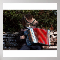 Das Akkordeon-Spieler-Poster