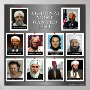 Das AL-PONZI die MEISTE GEWOLLTE LISTE Poster