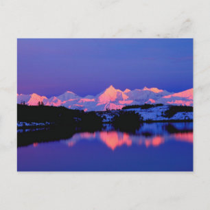 Das Alaskan-Gebirge grenzt an den Berg Denali, Postkarte