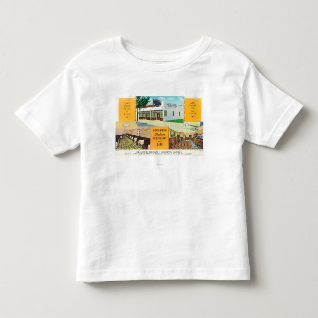 Das Alhambra italienische Restaurant u. das Caf� Kleinkind T-shirt (Vorderseite)