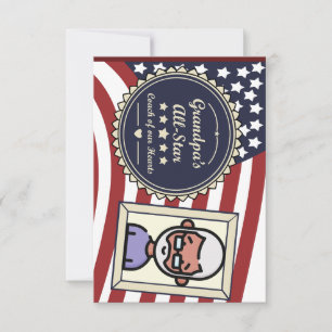 Das All-Star-Abzeichen USA-Flaggendesign der Opa Dankeskarte