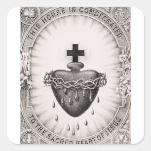 Das Allerheiligste Herz Jesu Symbol der göttlichen Quadratischer Aufkleber
