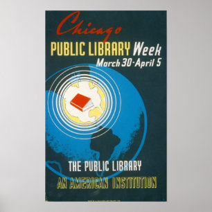 Das allgemeine Bibliotheks-Vintage Plakat