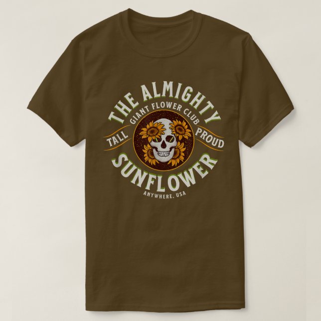 Das allmächtige Sonnenblumendesign im Sonnenblumen T-Shirt (Design vorne)