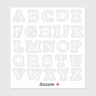 Das Alphabet in Stöcken ausschneiden Aufkleber