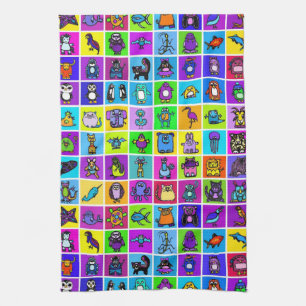 "das Alphabet" Küchentuch - Quadrate