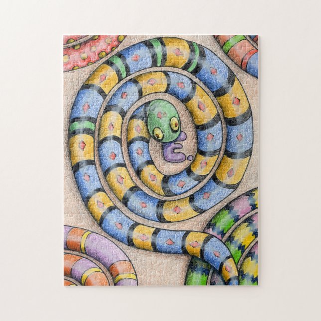 Das Alphabet-Schlangen-Puzzlespiel von Kunst Denis (Vertikal)