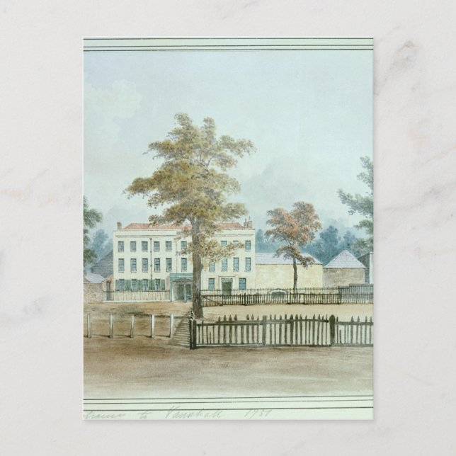 Das alte Haus und der Eingang zu den Vauxhall Gard Postkarte (Vorderseite)