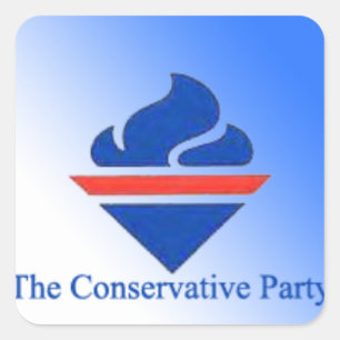 Das alte Logo des konservativen Party Quadratischer Aufkleber