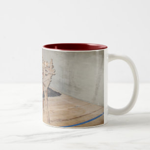 Das alte Spinnrad Zweifarbige Tasse