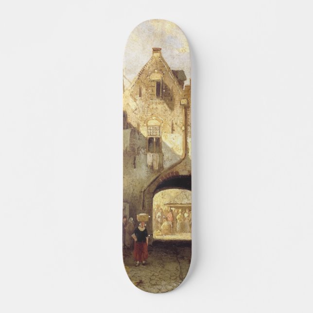 Das alte Tor von Charles Leickert Skateboard (Vorne)