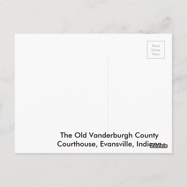 Das alte Vanderburgh-Landkreis-Courthouse Postkarte (Rückseite)
