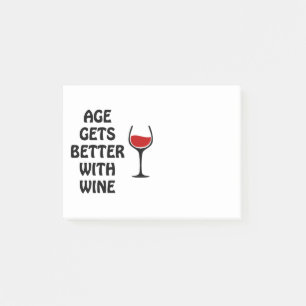 Das Alter wird mit Wein besser Post-it Klebezettel