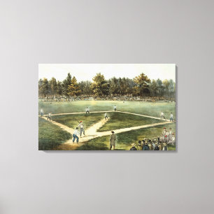 Das amerikanische nationale Spiel des Baseballs Leinwanddruck