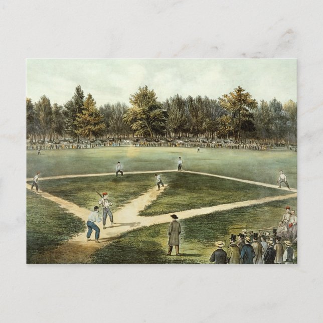 Das amerikanische Nationalspiel Baseball Postkarte (Vorderseite)