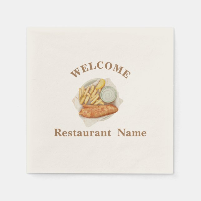 Das amerikanische Restaurant serviert Fisch und "C Serviette (Vorderseite)