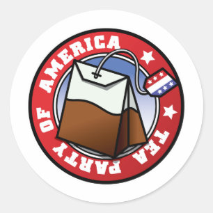 Das amerikanische Tea-Party Runder Aufkleber