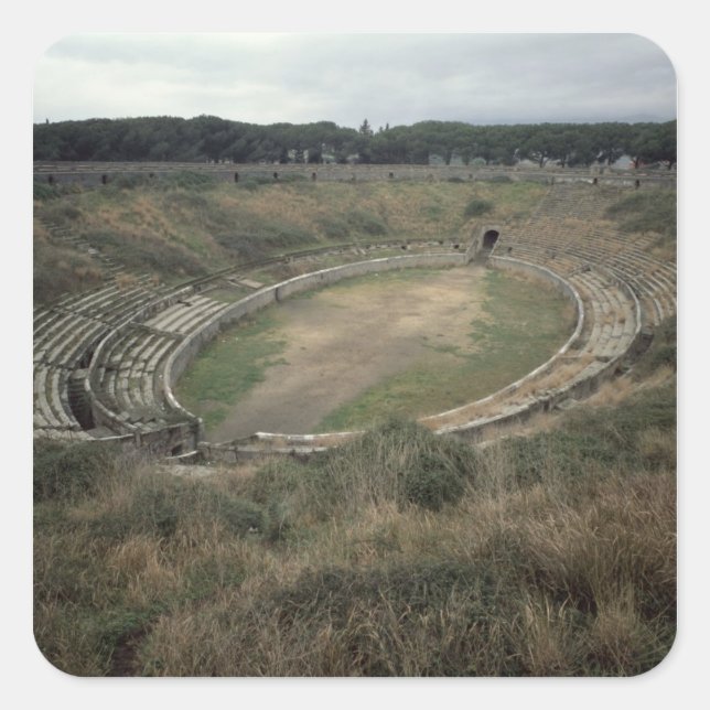 Das Amphitheater Quadratischer Aufkleber (Vorderseite)