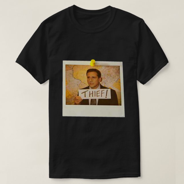 Das Amt - Michael Scott Funny Thief Foto - Gra T-Shirt (Design vorne)