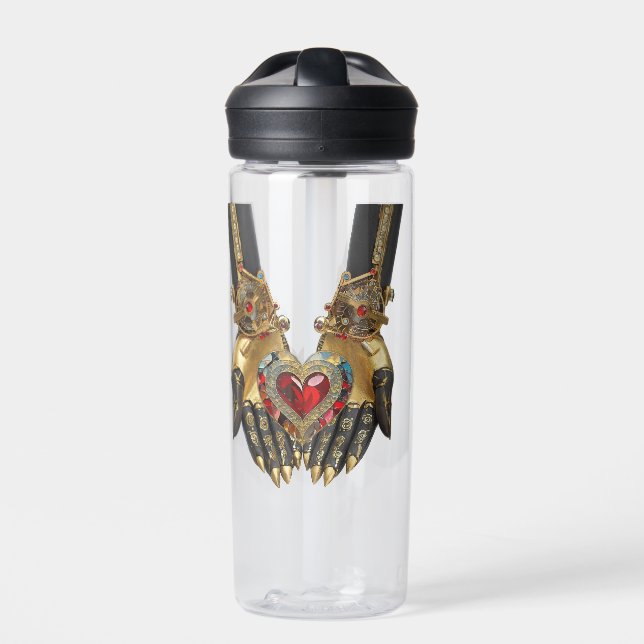 Das Angebot - Herz in den Händen Trinkflasche (Vorderseite)