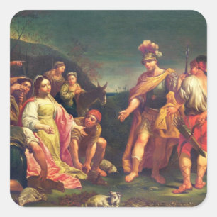 Das Angebot von Abigail vor David Quadratischer Aufkleber
