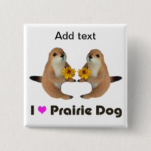 das angefüllte Spielzeug des Präriehunds Button