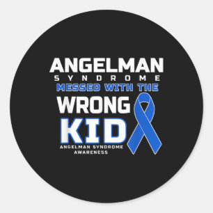 Das Angelman-Syndrom ist vom falschen Kind durchbr Runder Aufkleber