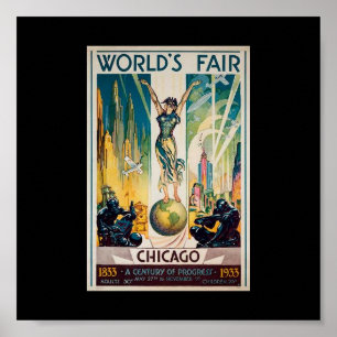 Das Angemessen-Jahrhundert Plakat-Chicago Welt von Poster