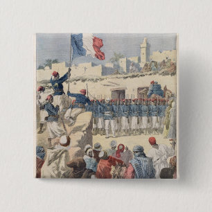 Das Anheben der französischen Flagge in Timbuktu Button