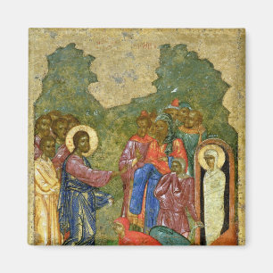 Das Anheben von Lazarus, russische Ikone Magnet