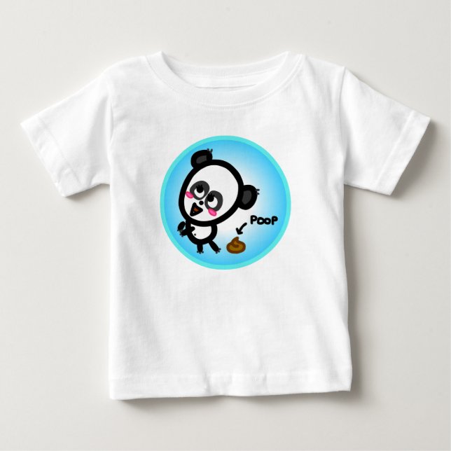 Das animierte Baby - Panda Kackte. Baby T-shirt (Vorderseite)