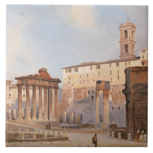 Das antike römische Forum (von Ippolito Caffi) Fliese