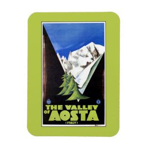 Das Aostatal Italienische Alpen Reiseplakat Magnet