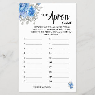 Das Apron Game BlueFlowers-Junggesellinnenabschied Flyer