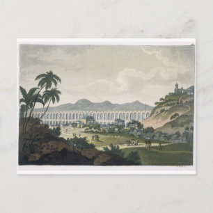 Das Aquädukt in Rio de Janeiro (Farbengravur) Postkarte