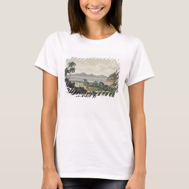 Das Aquädukt in Rio de Janeiro (Farbengravur) T-Shirt (Vorderseite)