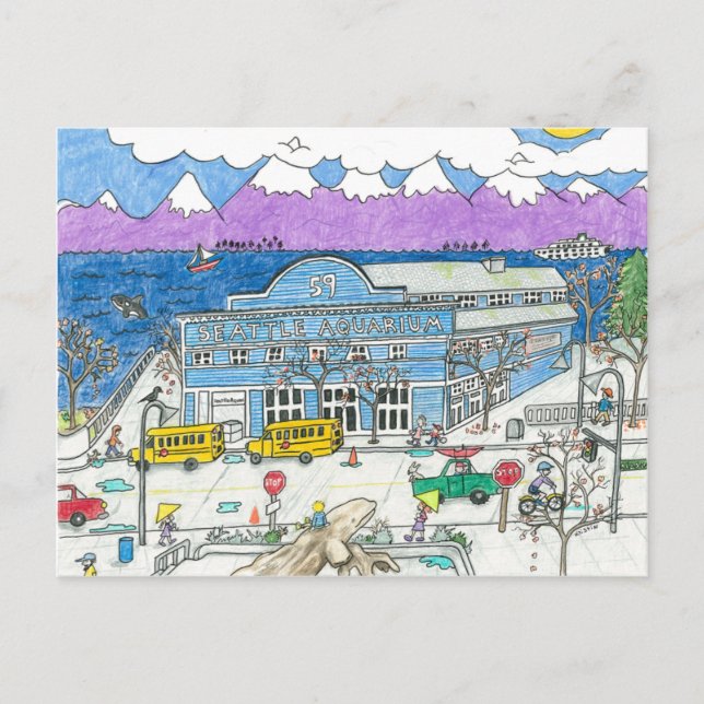 Das Aquarium von Seattle Postkarte (Vorderseite)